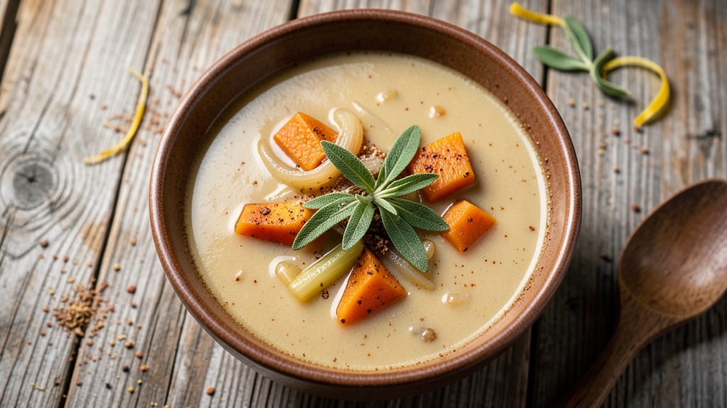Autumn Squash Soup Recipe: McAlister's-Style Creamy Velout with Celery Crown Crunch