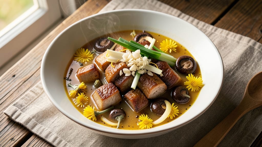 Ba Wang Hua Soup Recipe: Fragrant Wild Chrysanthemum and Pork Harmony