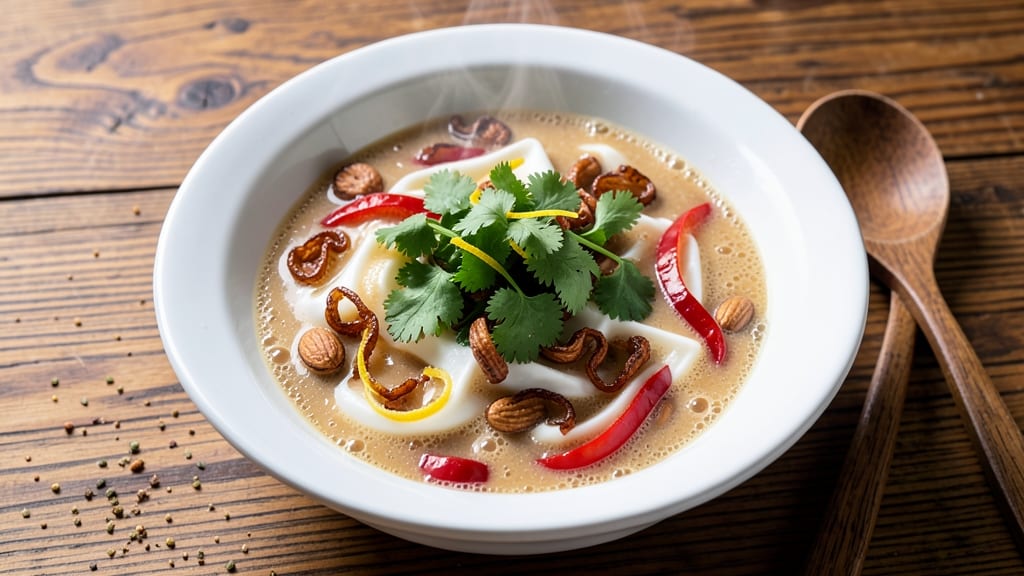 Asian Peanut Soup Recipe: Nutty-Spiced Creaminess With Crunchy Topping