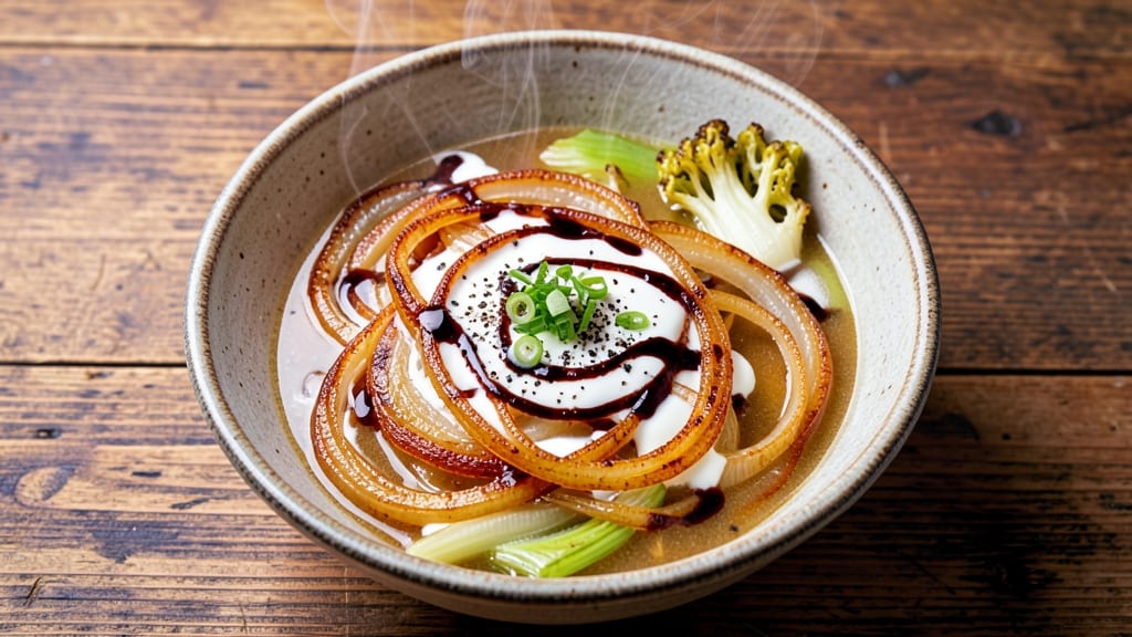 Benihana Japanese Onion Soup Recipe: Crispy Celery Crowns Over Warm Umami Broth