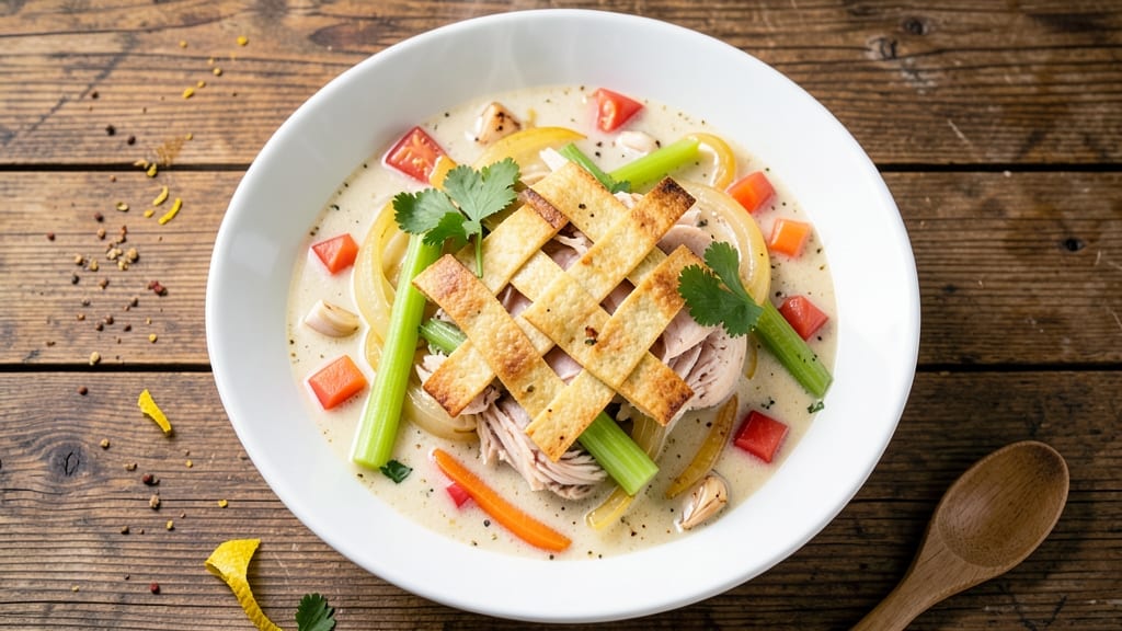 Basic Chicken Tortilla Soup Recipe: One-Pot Spiced Chicken and Crunchy Celery Crowns