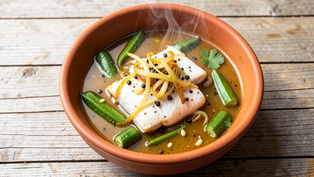 African Fish Soup Recipe: West African Spice Simmer With Fresh Okra and Palm Oil