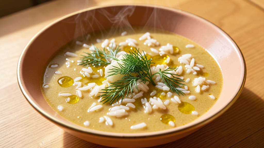 Avgolemono Soup with Rice Recipe: Lemon-Egg Creaminess Paired With Fluffy Grains
