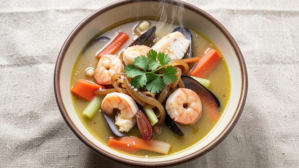 7 Seafood Soup Recipe: Bracing Broth with Shrimp and Scallop Luxe