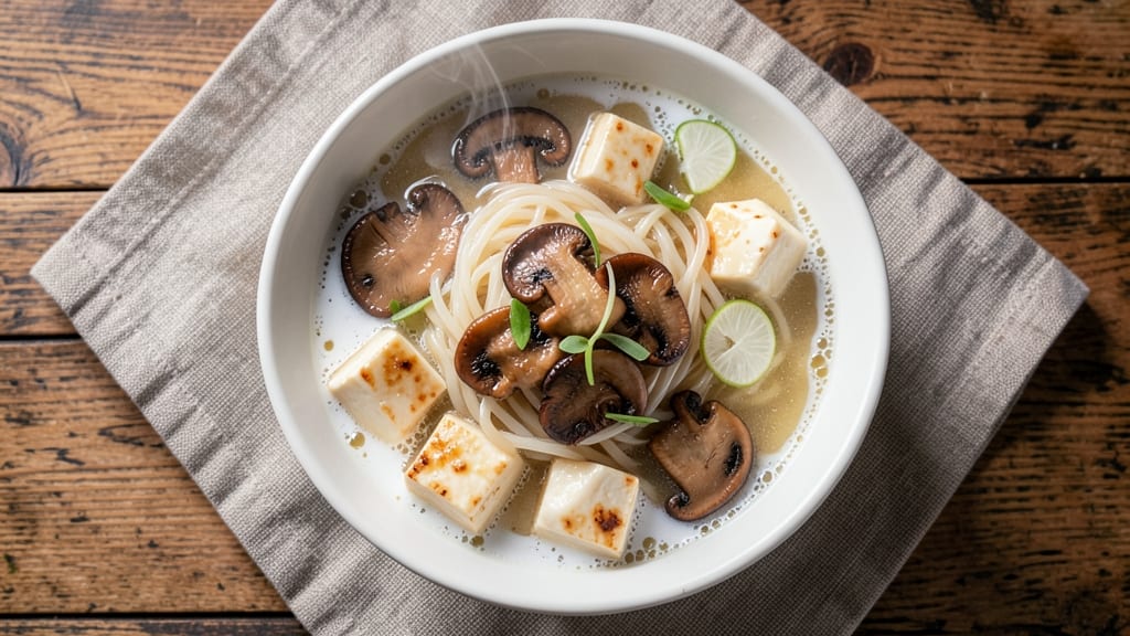 Asian Vegetarian Noodle Soup Recipe: Umami-Packed Broth with Silky Rice Noodles