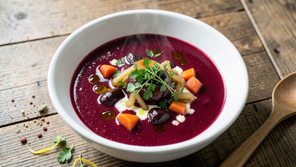 Beet Soup Recipe Vegetarian: Earthy Sweetness With Creamy Herb Swirl