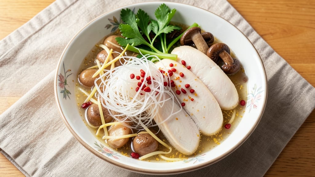 Bird Nest Chicken Soup Recipe: Silky Broth With Celery Crown Crunch