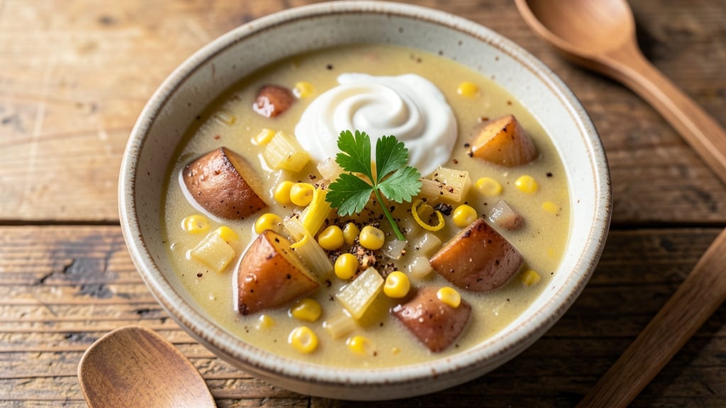 Amish Corn Chowder Soup Recipe: Homestyle Creaminess With Golden Potato Bites