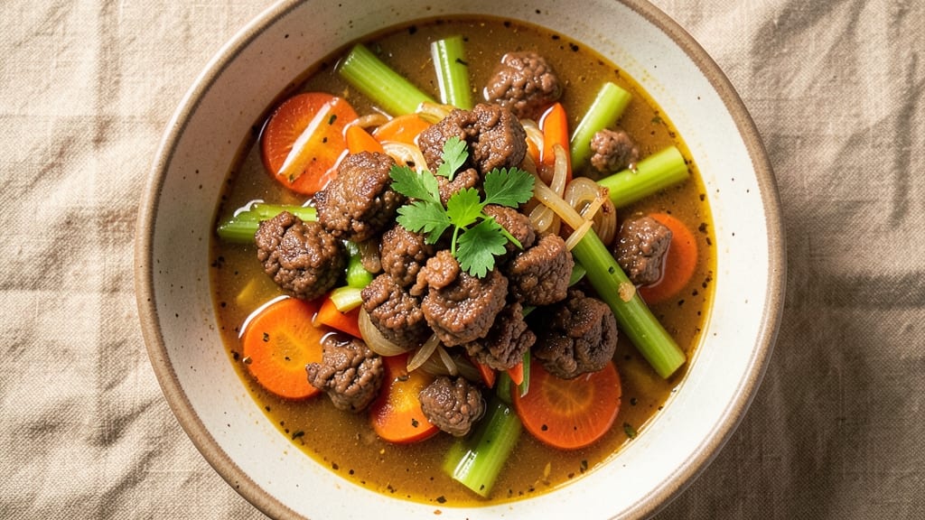 Beef Soup Recipe with Ground Beef: Savory Depth From Slow-Simmered Meat