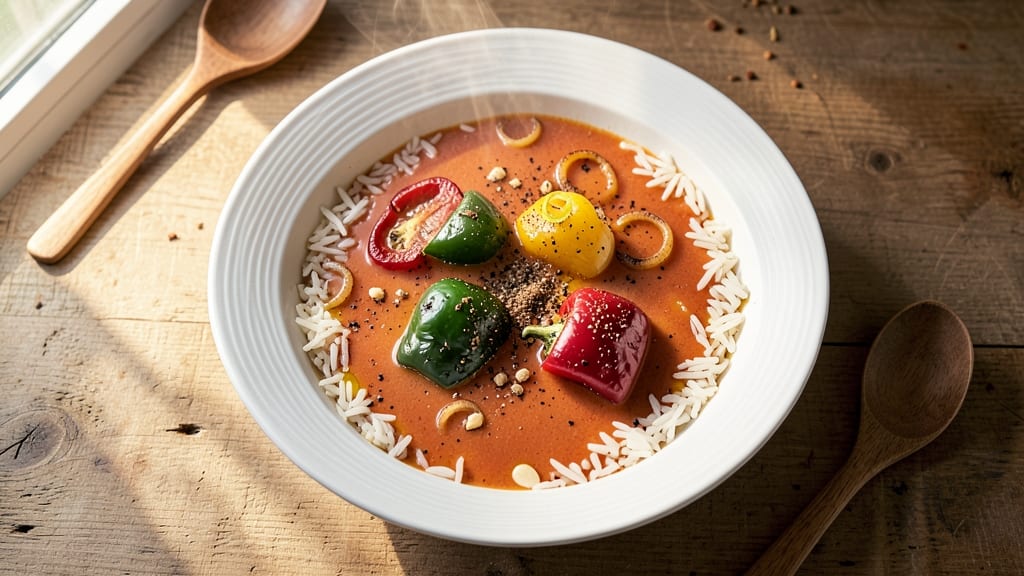 Bell Pepper Soup With Rice Recipe: Sweet and Smoky Rice-Studded Comfort