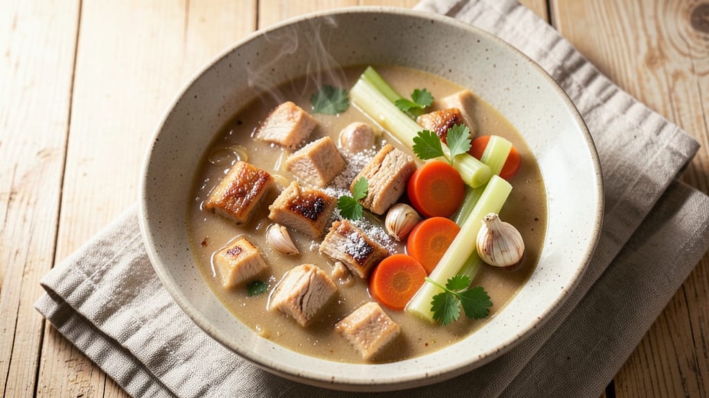 Betty Crocker's Turkey Soup Recipe: Cozy Herb-Infused Velout With Celery Crown Crunch