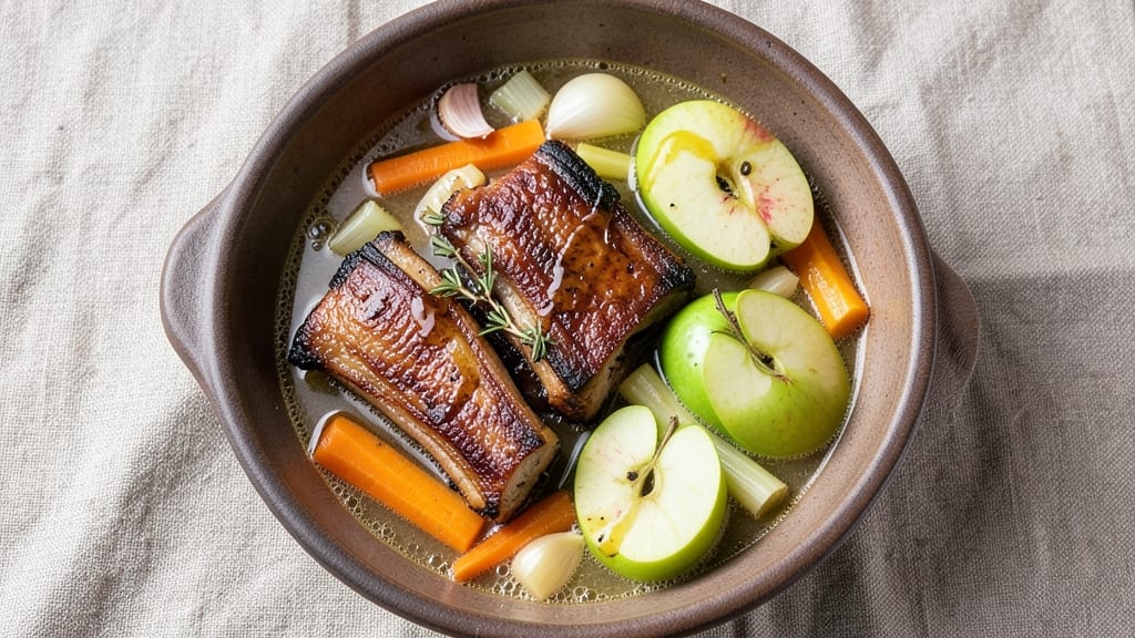 Apple Pork Ribs Soup Recipe: Smoky Apple-Caramelized Ribs in Savory Broth