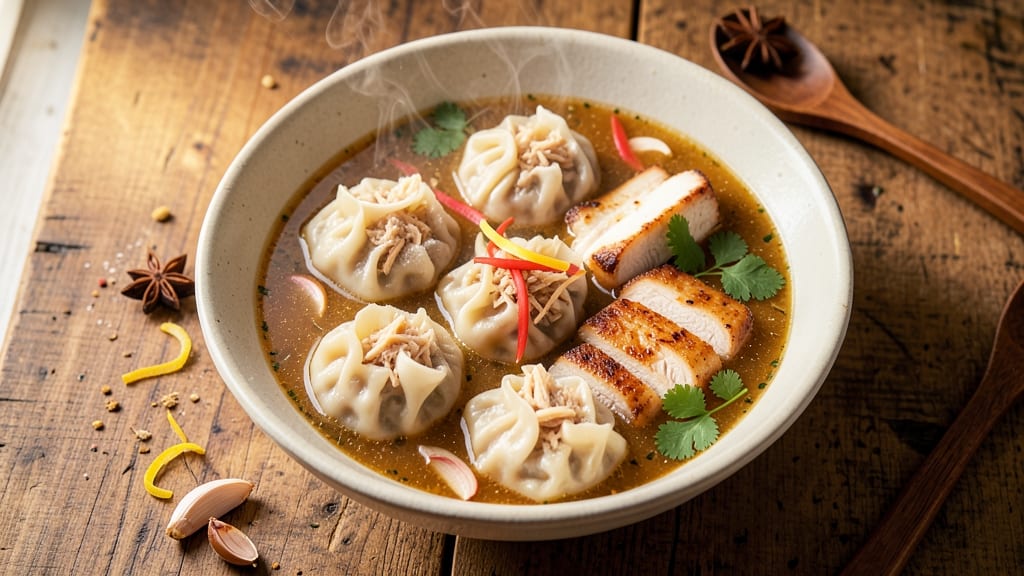 Asian Chicken Dumpling Soup Recipe: Fragrant Broth with Silky Dumplings