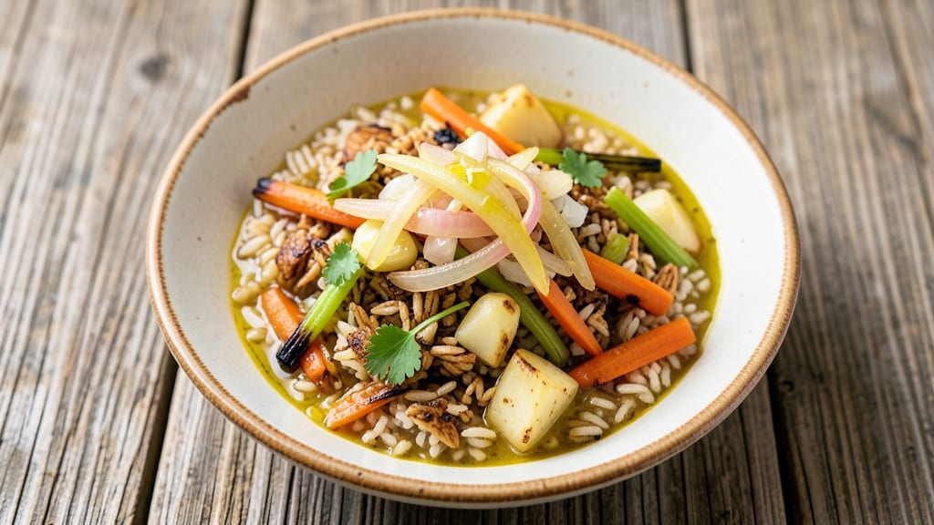 Acorda Soup Recipe: Crisp Celery Crowns and Creamy Herb Velout Harmony