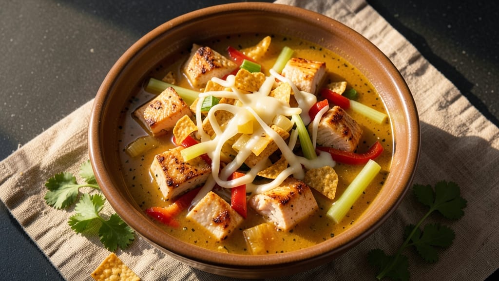 Applebee's Cheese Chicken Tortilla Soup Recipe: Crispy Celery Crowns Over Creamy Cheddar Velout