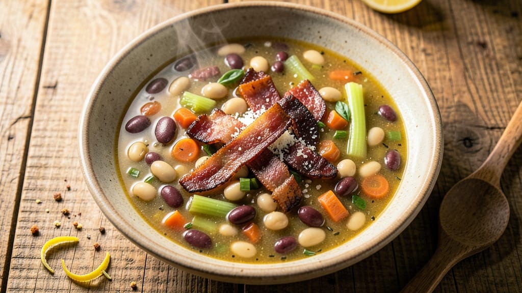 Best Italian Minestrone Soup Recipe With Bacon: Smoky Bacon Crunch and Hearty Bean Medley