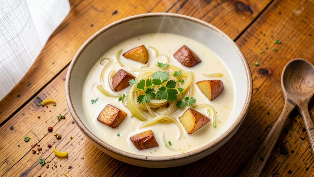 Barefoot Contessa Potato Leek Soup Recipe: Velvety Herb-Infused Smoothness With Crisp Celery Crowns