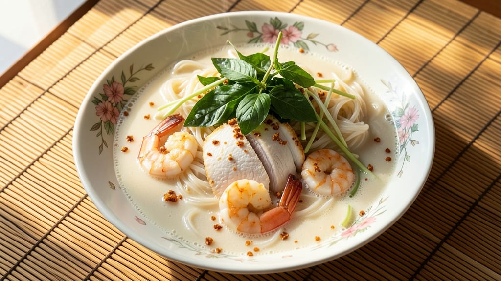 Bihun Soup Recipe: Slippery Rice Noodles in Savory Coconut Broth