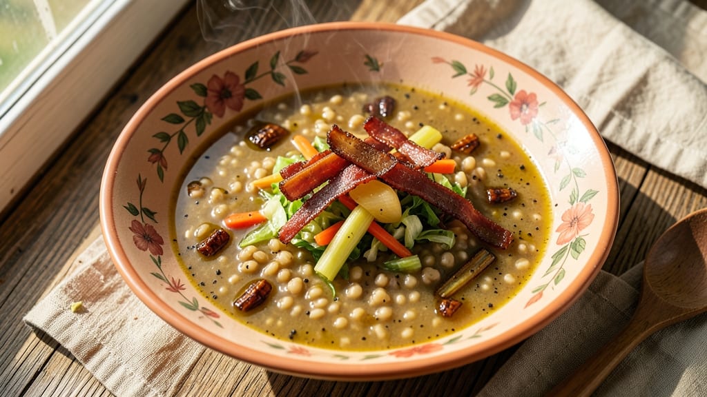 Italian Barley Soup Recipe: Rustic Celery Crown Crunch in Hearty Broth