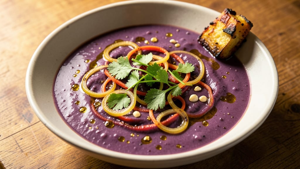 Aubergine and Celery Soup Recipe: Charred Depth Meets Herb-Infused Crunch