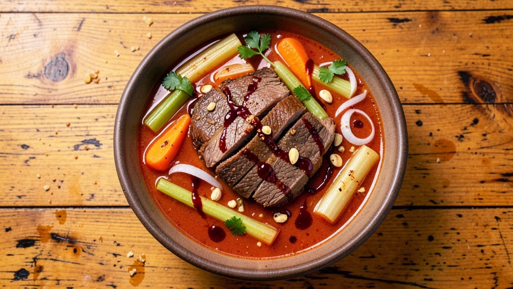 Beef Pepper Pot Soup Recipe: Smoky Spice and Crisp Celery Crowns in One Pot