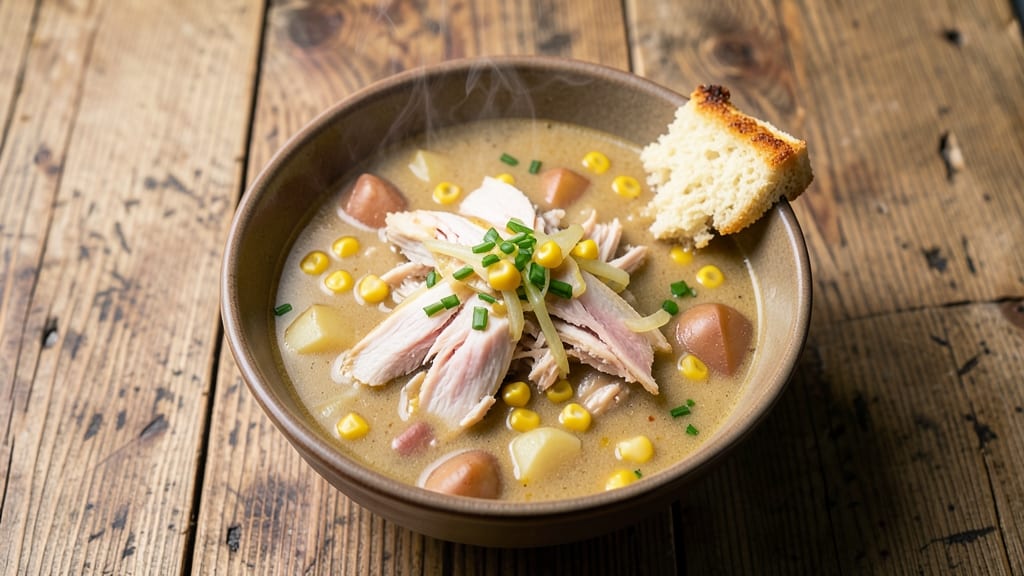 Amish Chicken Corn Chowder Soup Recipe: Creamy Cornbread-Infused Comfort Bowl