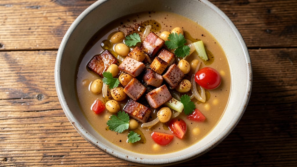 Ham and Butter Bean Soup Recipe: Smoky Paprika-Kissed Depth With Crisp Celery Garnish