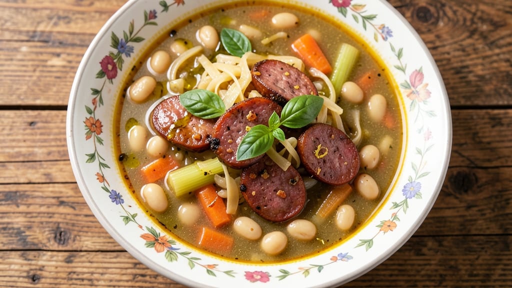 Authentic Italian Minestrone Soup Recipe with Sausage: Hearty Sausage-Packed Comfort in One Pot