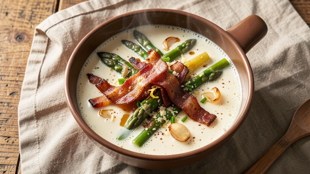 Asparagus Bacon Soup Recipe: Smoky Bacon Bites and Earthy Greens in One Pot